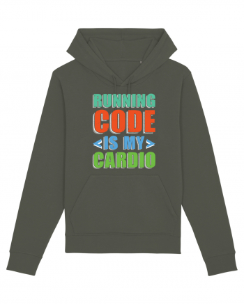 pentru programatori - Running code is my cardio Khaki