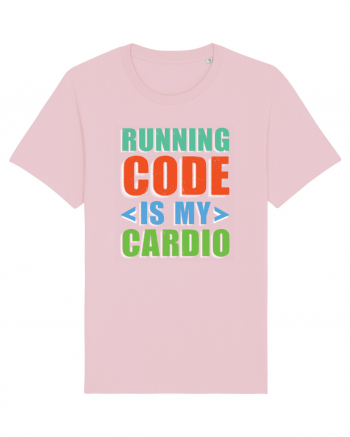 pentru programatori - Running code is my cardio Cotton Pink