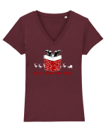 DON`T DRINK AND DRIVE - NU BEA SI CONDUCE - MOS CRACIUN Tricou mânecă scurtă guler V Damă Evoker