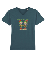 What do elves eat for lunch? Ce mananca spiridusii? Tricou mânecă scurtă guler V Bărbat Presenter