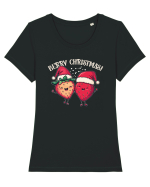 Merry Christmas? Berry Christmas! Tricou mânecă scurtă guler larg fitted Damă Expresser