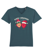 Merry Christmas? Berry Christmas! Tricou mânecă scurtă guler V Bărbat Presenter