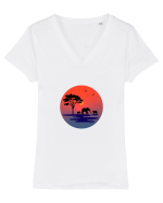 Elephants Tricou mânecă scurtă guler V Damă Evoker