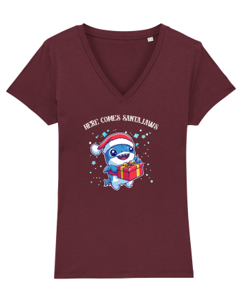 HERE COMES SANTA JAWS! Burgundy