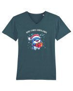 HERE COMES SANTA JAWS! Tricou mânecă scurtă guler V Bărbat Presenter