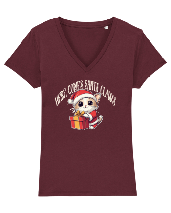  HERE COMES SANTA CLAWS - VINE MOS GHERILA! Burgundy