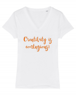 Creativity is Contagious! Tricou mânecă scurtă guler V Damă Evoker