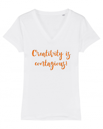 Creativity is Contagious! Tricou mânecă scurtă guler V Damă Evoker