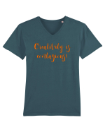 Creativity is Contagious! Tricou mânecă scurtă guler V Bărbat Presenter