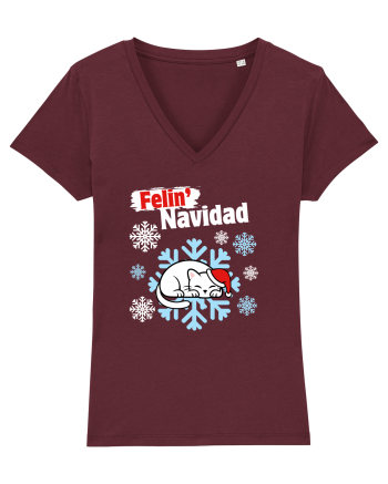 Funny Christmas Cat Burgundy