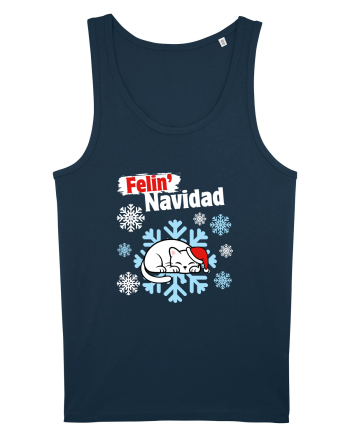 Funny Christmas Cat Navy