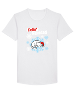 Funny Christmas Cat Tricou mânecă scurtă guler larg Bărbat Skater