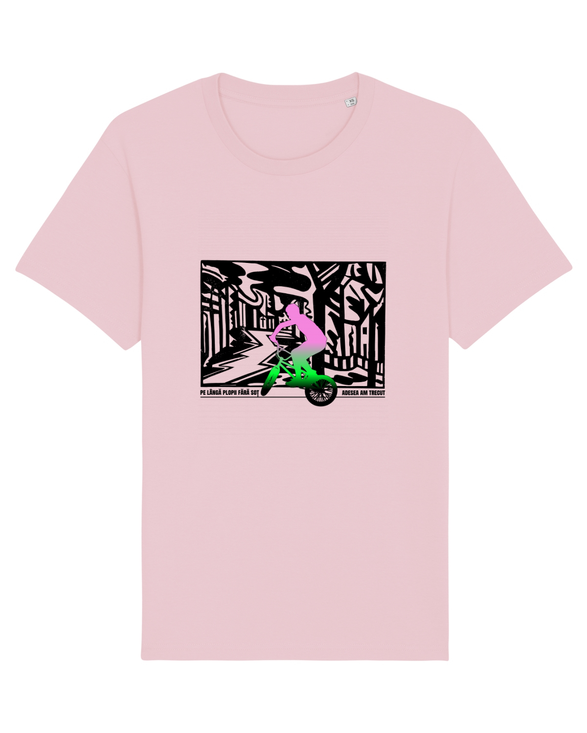 Tricou mânecă scurtă Unisex Rocker Cotton Pink