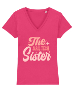 The Nail Tech Sister Tricou mânecă scurtă guler V Damă Evoker