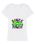 DANCE  and FITNESS Tricou mânecă scurtă guler V Damă Evoker