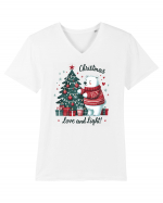 cu ursuleți si urări de Crăciun - Christmas love and light Tricou mânecă scurtă guler V Bărbat Presenter