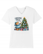 cu ursuleți si urări de Crăciun - Christmas magic is in the air Tricou mânecă scurtă guler V Bărbat Presenter