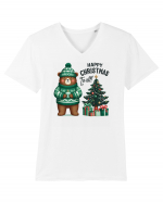 cu ursuleți si urări de Crăciun - Happy Christmas to all Tricou mânecă scurtă guler V Bărbat Presenter