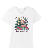 cu ursuleți si urări de Crăciun - Hope - Love - Joy Tricou mânecă scurtă guler V Bărbat Presenter