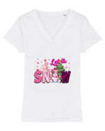 Crăciunul in roz - Let it snow Tricou mânecă scurtă guler V Damă Evoker