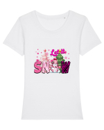 Crăciunul in roz - Let it snow Tricou mânecă scurtă guler larg fitted Damă Expresser