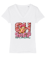 Crăciunul in roz - Oh snap its Christmas Tricou mânecă scurtă guler V Damă Evoker