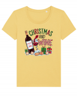 cu vin si umor de  Crăciun - Christmas and wine Tricou mânecă scurtă guler larg fitted Damă Expresser