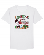 cu vin si umor de  Crăciun - Christmas and wine Tricou mânecă scurtă guler larg Bărbat Skater