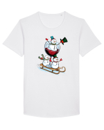 cu vin si umor de  Crăciun - Christmas wine delivery Tricou mânecă scurtă guler larg Bărbat Skater