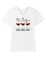 cu vin si umor de  Crăciun - Drink drank drunk snowmen Tricou mânecă scurtă guler V Bărbat Presenter