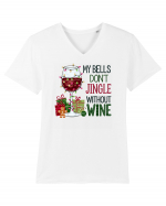 cu vin si umor de  Crăciun - My bells do not jingle without wine Tricou mânecă scurtă guler V Bărbat Presenter