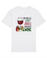 cu vin si umor de  Crăciun - My bells do not jingle without wine Tricou mânecă scurtă Unisex Rocker