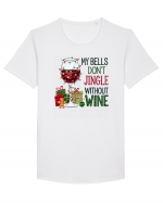 cu vin si umor de  Crăciun - My bells do not jingle without wine Tricou mânecă scurtă guler larg Bărbat Skater