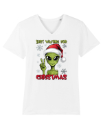 Crăciun extraterestru - Just waiting for Christmas Tricou mânecă scurtă guler V Bărbat Presenter