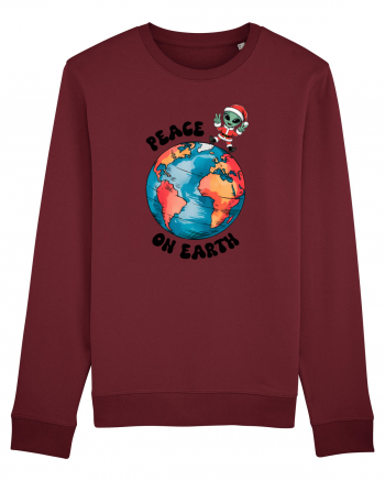 Crăciun extraterestru - Peace on Earth Burgundy