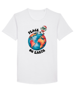 Crăciun extraterestru - Peace on Earth Tricou mânecă scurtă guler larg Bărbat Skater