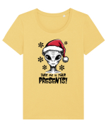 Crăciun extraterestru - Take me to your presents Tricou mânecă scurtă guler larg fitted Damă Expresser