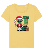 Crăciun extraterestru - UFO ho ho Tricou mânecă scurtă guler larg fitted Damă Expresser