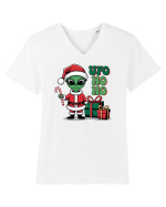 Crăciun extraterestru - UFO ho ho Tricou mânecă scurtă guler V Bărbat Presenter