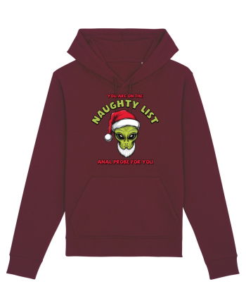 Crăciun extraterestru - You are on the naughty list Burgundy