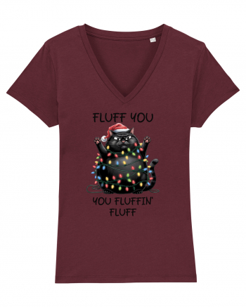 de Crăciun cu pisici rebele - Fluff you - you fluffin fluff Burgundy