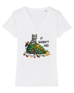 de Crăciun cu pisici rebele - It was not me Tricou mânecă scurtă guler V Damă Evoker