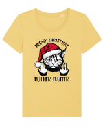 de Crăciun cu pisici rebele - Meowy Christmas Mother Fluffer Tricou mânecă scurtă guler larg fitted Damă Expresser