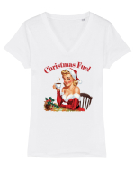 de Crăciun pentru femei cu atitudine - Christmas fuel Tricou mânecă scurtă guler V Damă Evoker