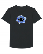 Dog footprint Tricou mânecă scurtă guler larg Bărbat Skater