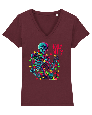 nonconformist de Crăciun - Holly Jolly Skeleton Burgundy