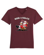 cu bere de Crăciun - Beer and relax Tricou mânecă scurtă guler V Bărbat Presenter