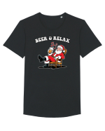 cu bere de Crăciun - Beer and relax Tricou mânecă scurtă guler larg Bărbat Skater