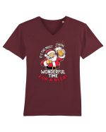 cu bere de Crăciun - Cheers - it is the most wonderfult time for a beer Tricou mânecă scurtă guler V Bărbat Presenter