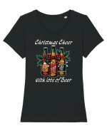 cu bere de Crăciun - Christmas cheer with lots of beer Tricou mânecă scurtă guler larg fitted Damă Expresser